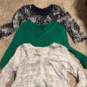 Lila Rose Verve Am Christopher Banks women’s Dress Work shirts 3/4 sleeves